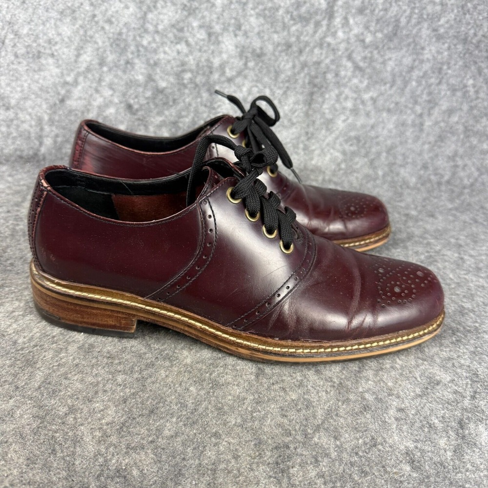 Cole Haan Men's Leather Cordovan Brogue 8.5 Burgundy Maroon